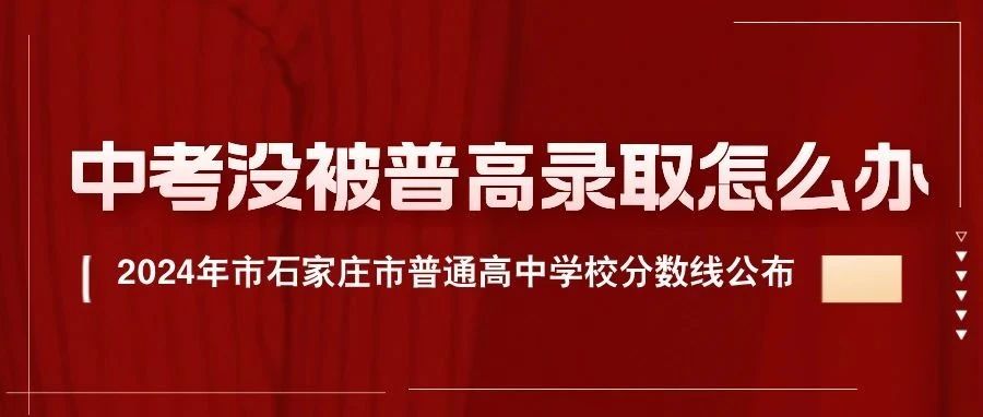中考没被普通高中录取怎么办？